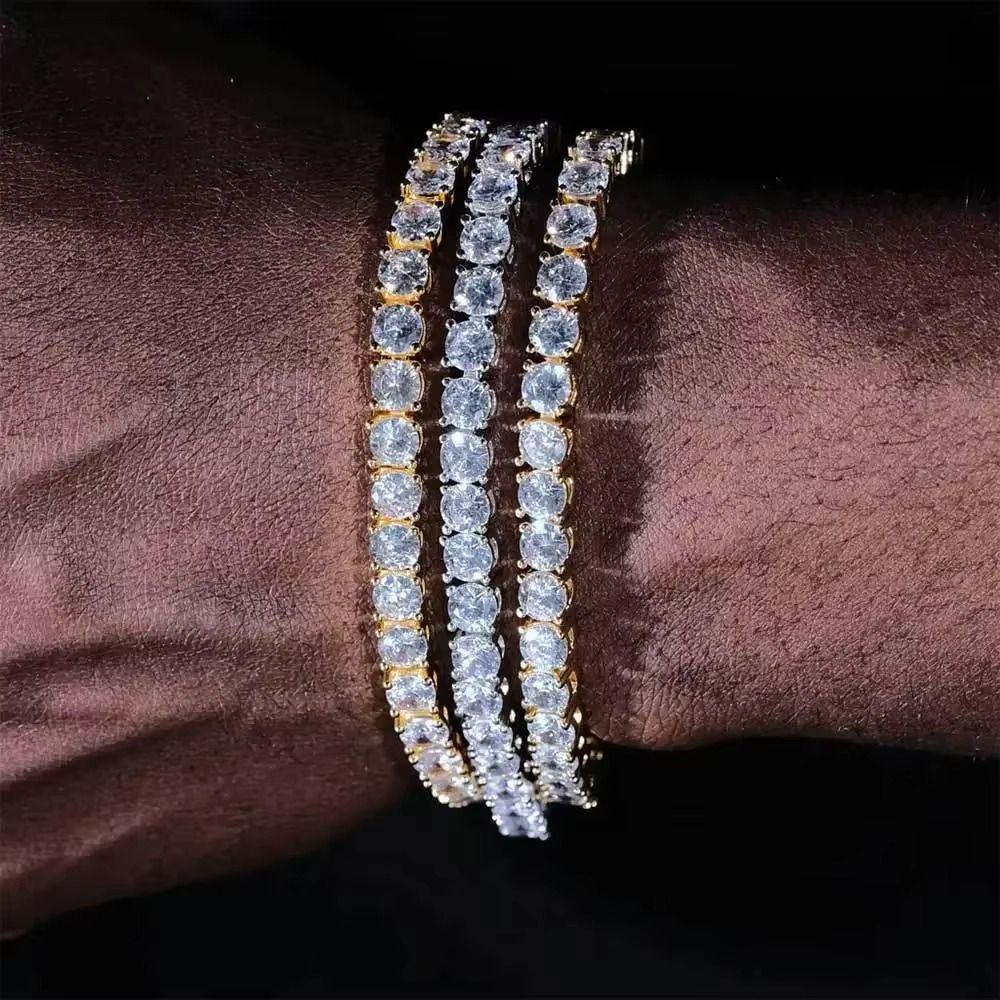 Waterproof Colorful Rhinestone Bangle Luxury Women's Hand Bracelet Zircon Crystal Bracelet  Lover