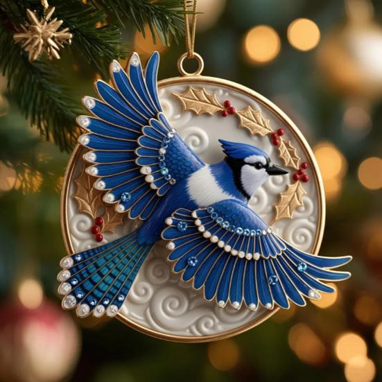 Ornamenti per Uccelli in Acrilico Decorazione da Appendere in Auto Albero di Natale Specchietto Retrovisore Decorazione Regalo Artigianale per Amanti degli Uccelli