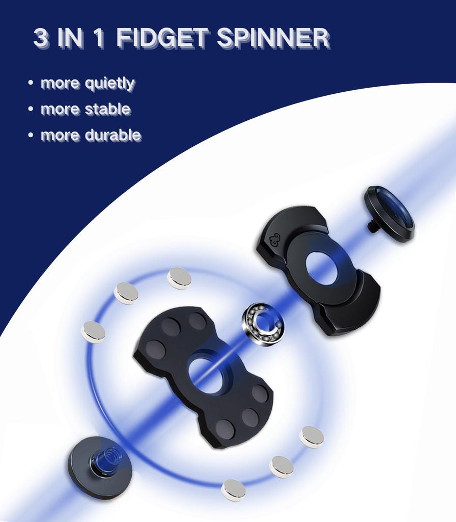Multiple Play Magnetic Slider Fidget Spinner EDC Adult Fidget Toys Anti Stress Hand Spinner ADHD Anxiety Autism Stress Relief