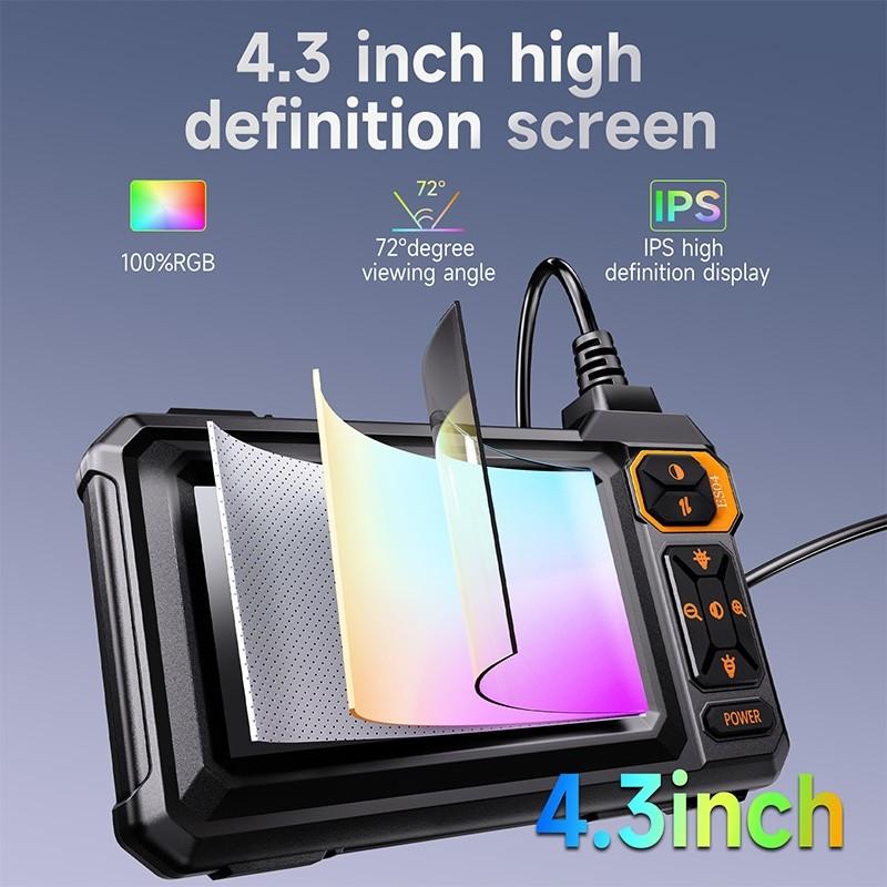 4.3inch IPS Screen Industrial Endoscope Camera 8mm HD1080P 8 LED Light Pipe Car Repair Single Lens Inspection Borescope