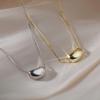 Titanium Steel Acacia Bean Pendant Clavicle Choker - Simple and Elegant Korean Style Necklace.