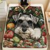 Schnauzer,pattern Flannel Blanket, High Quality Comfortable for All Seasons, Home Decor, Warmth and Comfort, Perfect for Gifts.