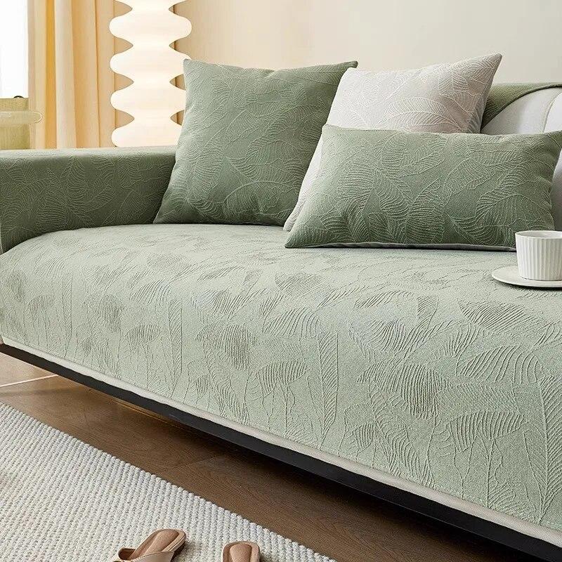 

Jacquard Sofa Cushion All Seasons Universal Solid Color Advanced Sense Modern Simple Cushion Non-Slip Sofa Cover Cloth Towel