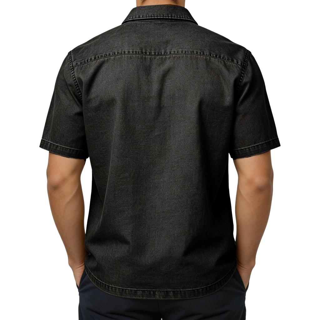 Herren Freizeit- und Mode-Button-Down-Hemd - Herren Gewaschenes Helles Business-Arbeitskleidung Kurzarmhemd