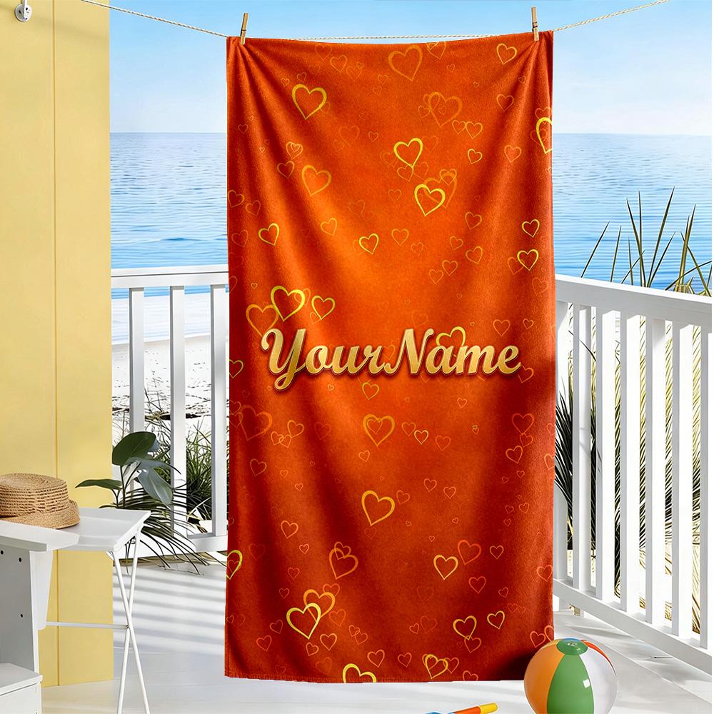 Rose Personalized Name Beach Towel Soft Durable Quick-Dry For Beach Bathroom Outdoor Swimming Pool Camping Picnic Yoga Diving Vacation Accessories