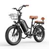 KICKWEY LD20 Stadselcykel med 48V 20Ah Avtagbart Batteri, Framkorg & Baksäte