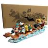 ONE PIECE animation figure, straw hat group dragon boat full set Luffy Sauron Sanji Chopper, model ornament King of Voyages