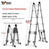 Bubuwent Bamboo Joint Aluminum Telescopic Ladder