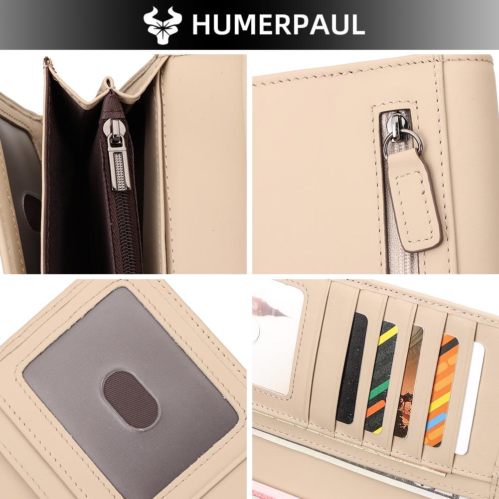 Humerpaul Women Wallet Long Leather Wallet Large-capacity Multi-card Clutch Wallet with Photo Window Coin Purse