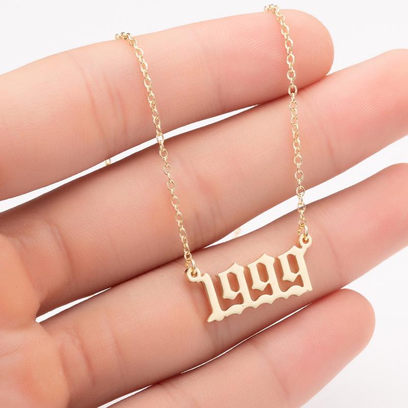 2025 Stainless Steel Year Necklace – Birthday Pendant, Bestie Gift, Versatile Slimming Chain