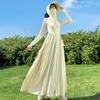 Women’s UPF 50+ Sun Protection Dress UV Protection Ice Silk Long Sleeve Cooling Dress Full Coverage Breathable Summer Sun Dress