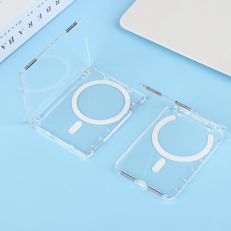 Für Telefon Magsafe Transparente Hülle Magnetischer Ständer Halter Geldbörse 2 Kartenfächer Doppelter Starker Magnet Stoßfeste Handyhülle