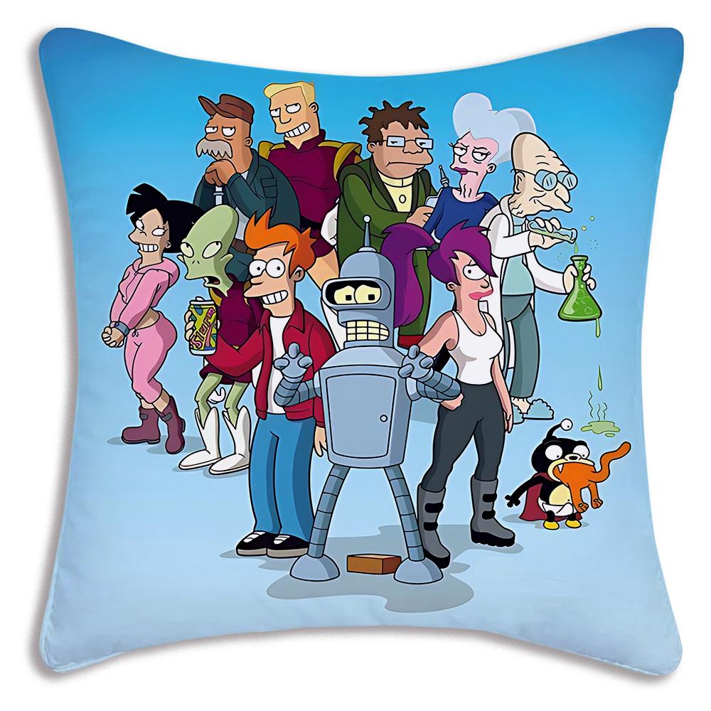Classic movie F-Futuramas Pillow Covers Cartoon Sofa Decorative Home Double-sided Printing Short Plush Cute Cushion Cover
