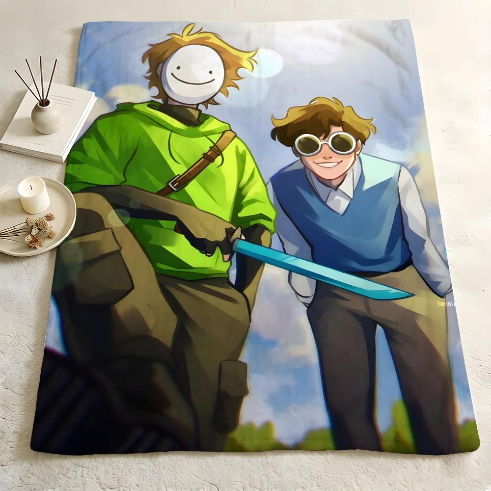 Illustration D-DFC Throw Flannel Blanket Skin Soft Suitable for Sofa Living Room Bed Travel and Gifts