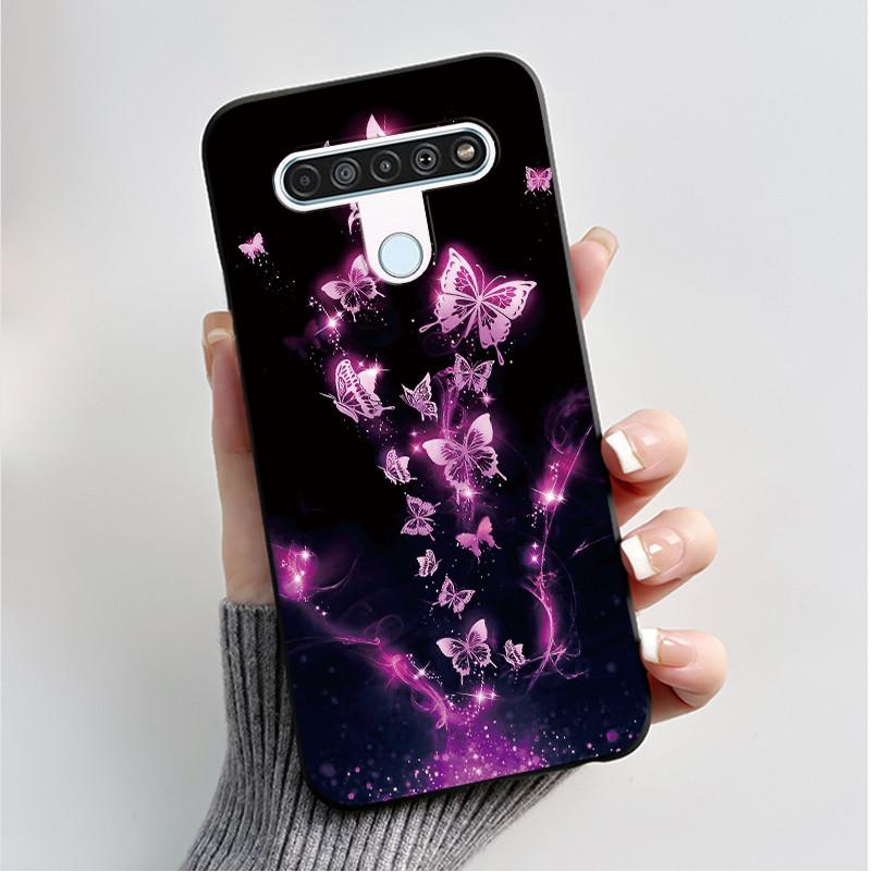Printing Pattern Case For LG Q61 / LG K61 / LG Q70 Cover Fundas Soft Silicone Black Shell Cute Flower Cartoon Casing Coque Capa