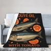 Retro Sardines Soft Warm Blanket Child Plush Throw Blanket Pattern Couch Chair Flannel Bedspread Sofa Bed Cover