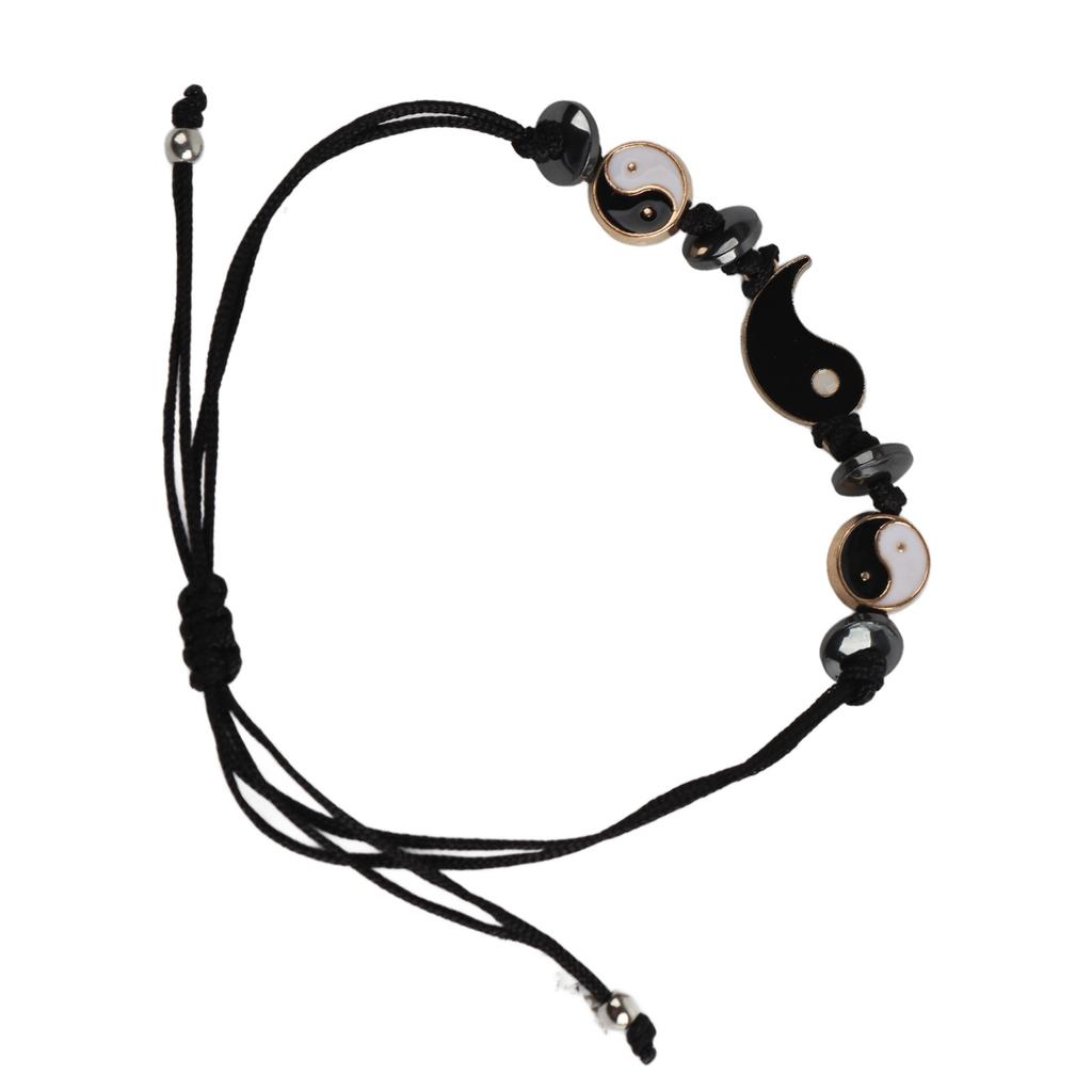 1 para bransoletek Tai Chi Pleciona nylonowa regulowana bransoletka Yin Yang dla par Ozdobna opaska na nadgarstek