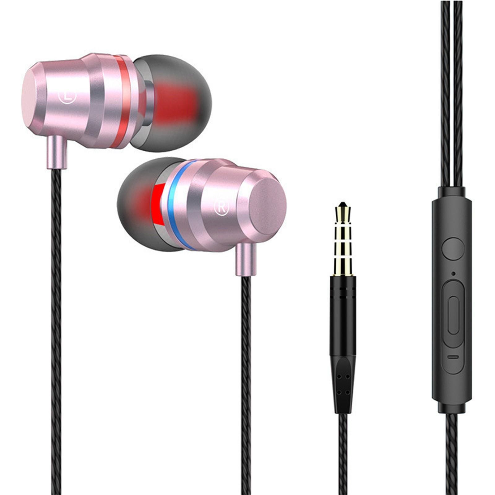 

G 2 Wired Headset In-ear With Microphone Metal 9D Heavy Bass Fone Ouvido Com Fio With Volume Control Phone Call Handsfre One Size рожевий колір золота