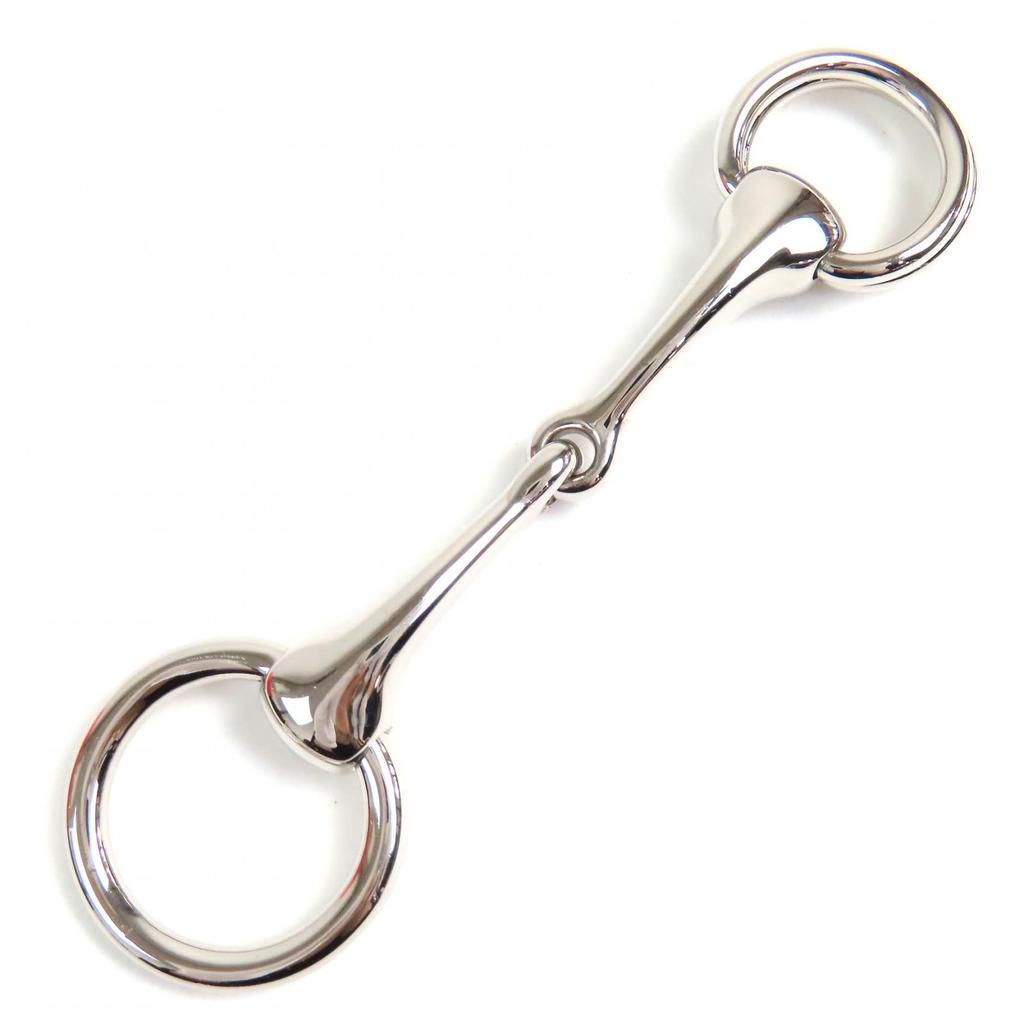 Great HERMES Scarf Ring Horsebit Silver Women Used