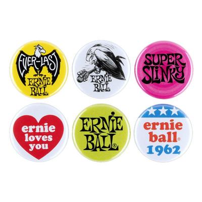[Authentisch] ERNIE BALL 4009 Verschiedene Knöpfe, Set von 6 Button-Abzeichen
