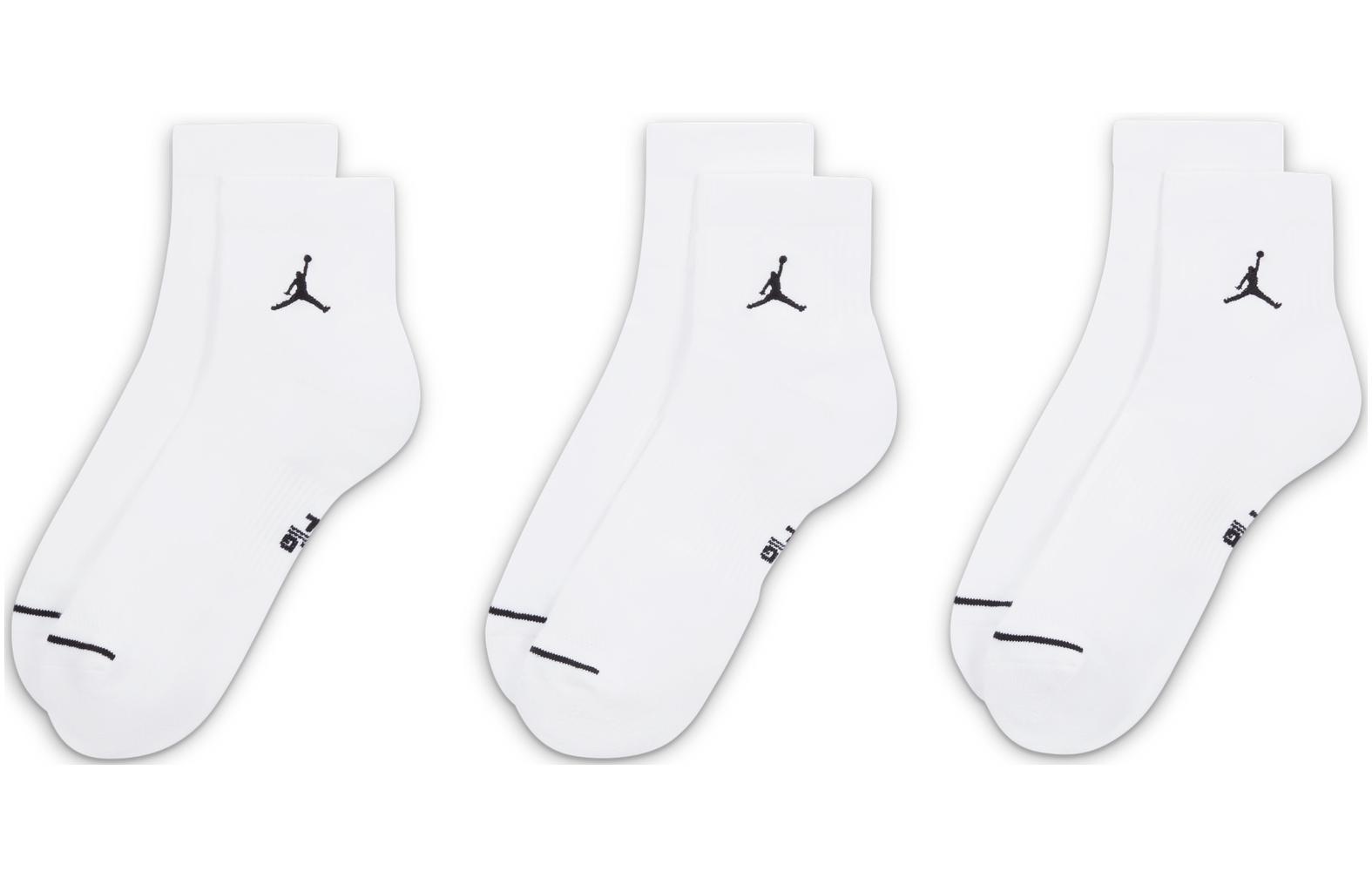 JORDAN Everyday Ankle Socks 3 Pairs DX9655-100 M