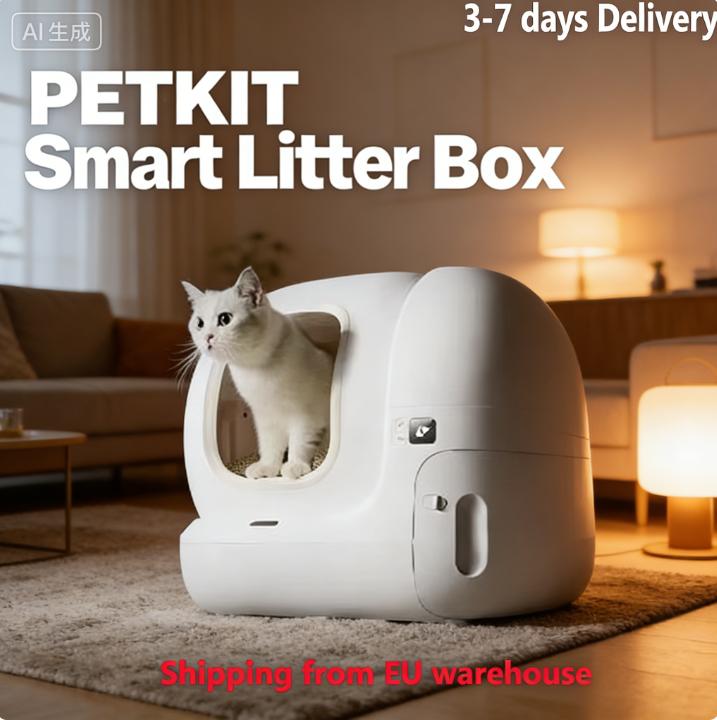 Max-2 PETKIT Lettiera automatica intelligente autopulente per gatti con applicazione versione internazionale Pura Ultimo Modello bianco