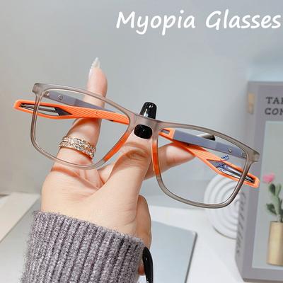 Frame Myopia Glasses Women Men Anti-Blue Light Blocking Glasses Sprots Eyeglasses Shortsight Lens Eyewear Diopter 0 To -4.0