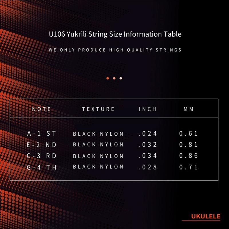 Nylon Ukulele Strings Tuning Replacement 4 Pack 4 Strings for Musical Instruments Easy for Beginners Easy on Fingertips