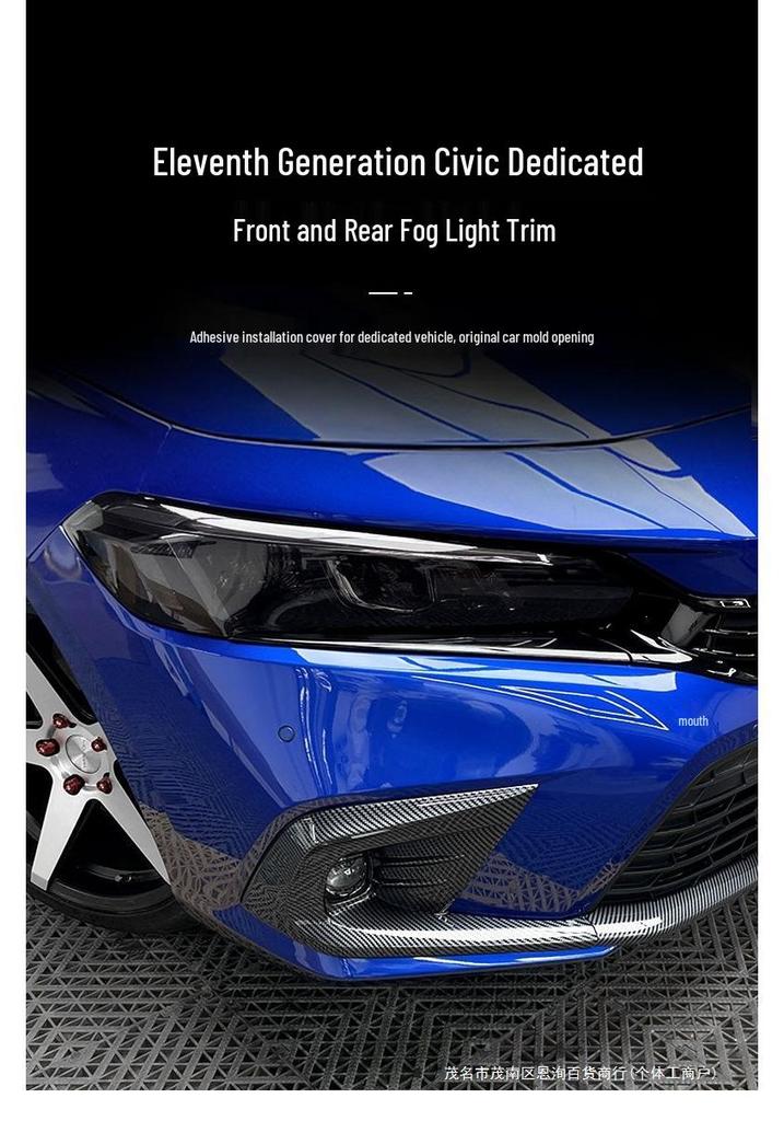 2022 11th Gen Civic Fog Light Cover Trim & Bumper Grille Exterior Mod