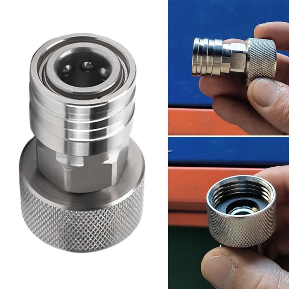 Garden Hose Adapter Stainless Steel GHT3/4 To 1/4 Quick Coupler With Nozzle Kit For Pressure Washers Simple Installation