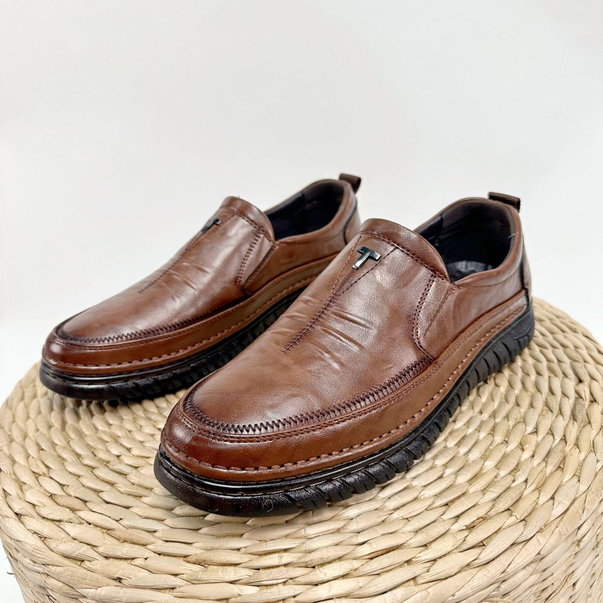 

Fashion Italian Brand Men s Leather Casual Shoes Retro Brown Commuting Walking Shoes Soft Soled Comfortable Men s Business Work Shoes 38 коричневый