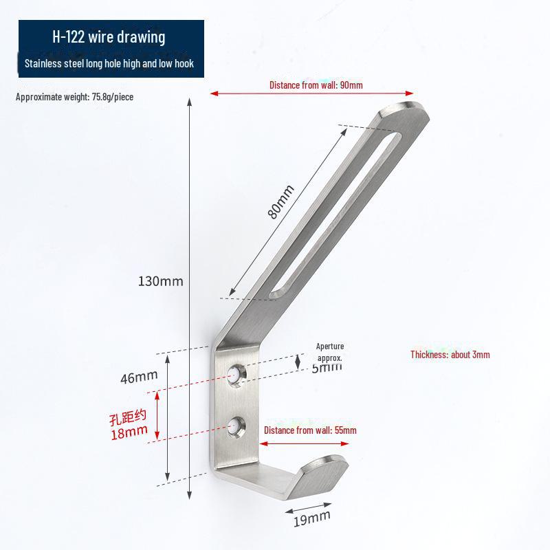 Black Stainless Steel Single Clothes Hook for Home, Hotel, or Bathroom Use