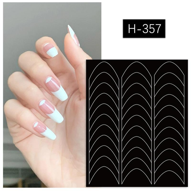 French Manicure Strip Nail Forms Fringe Tip Guides Sticker DIY Wavy Line Nail Art Tips Guides Stickers Stencil Strips Nail Tools