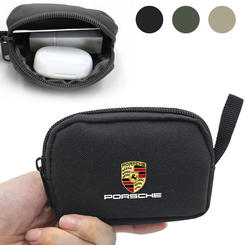PQMZ2 Portable Travel Storage Wallet Driver Key Bag Mini Purse For Porsche Cayenne Panamera Macan 911 Taycan Boxster Cayman 918 Pajun