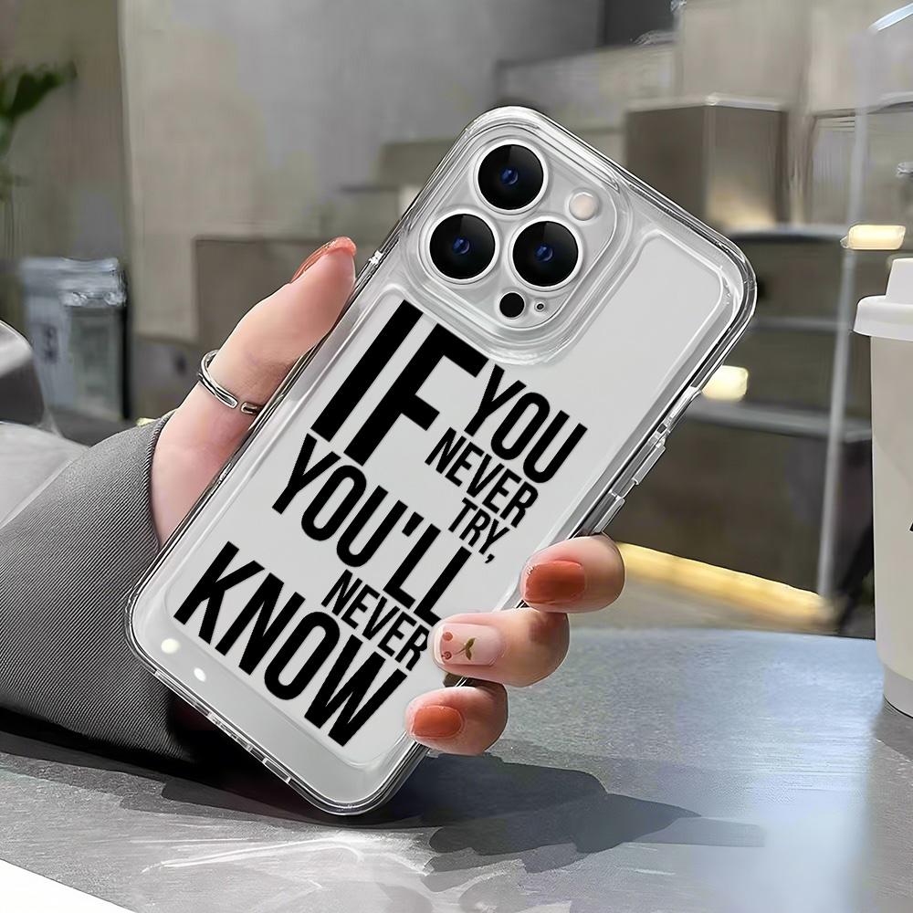 Phone Case For IPhone 16 15 14 Pro 13 12 11 17 Pro Max 14 16 Plus 17 Air 16e English Sentence Graphic Printed Shockproof Cover