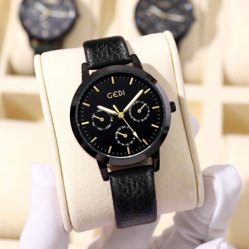 Business Wind Niche Premium Sense Neutral Large Dial Waterproof Belt Quartz Watch