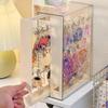 Portable Jewelry Storage Box Earring Display Stand Plastic Organizing Boxes Necklace Ring Organizer Women Jewellery Holder Gift