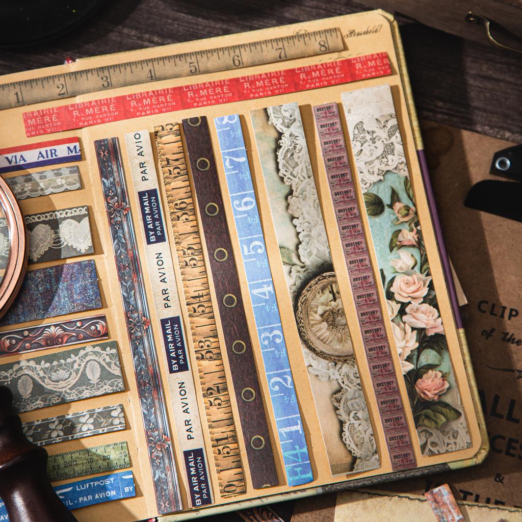 25 Arkuszy Vintage Długie Naklejki do Dziennika Do DIY Scrapbook Gitara Etui na Telefon Notatnik Dekoracja Artykuły Rzemieślnicze Artykuły Papiernicze