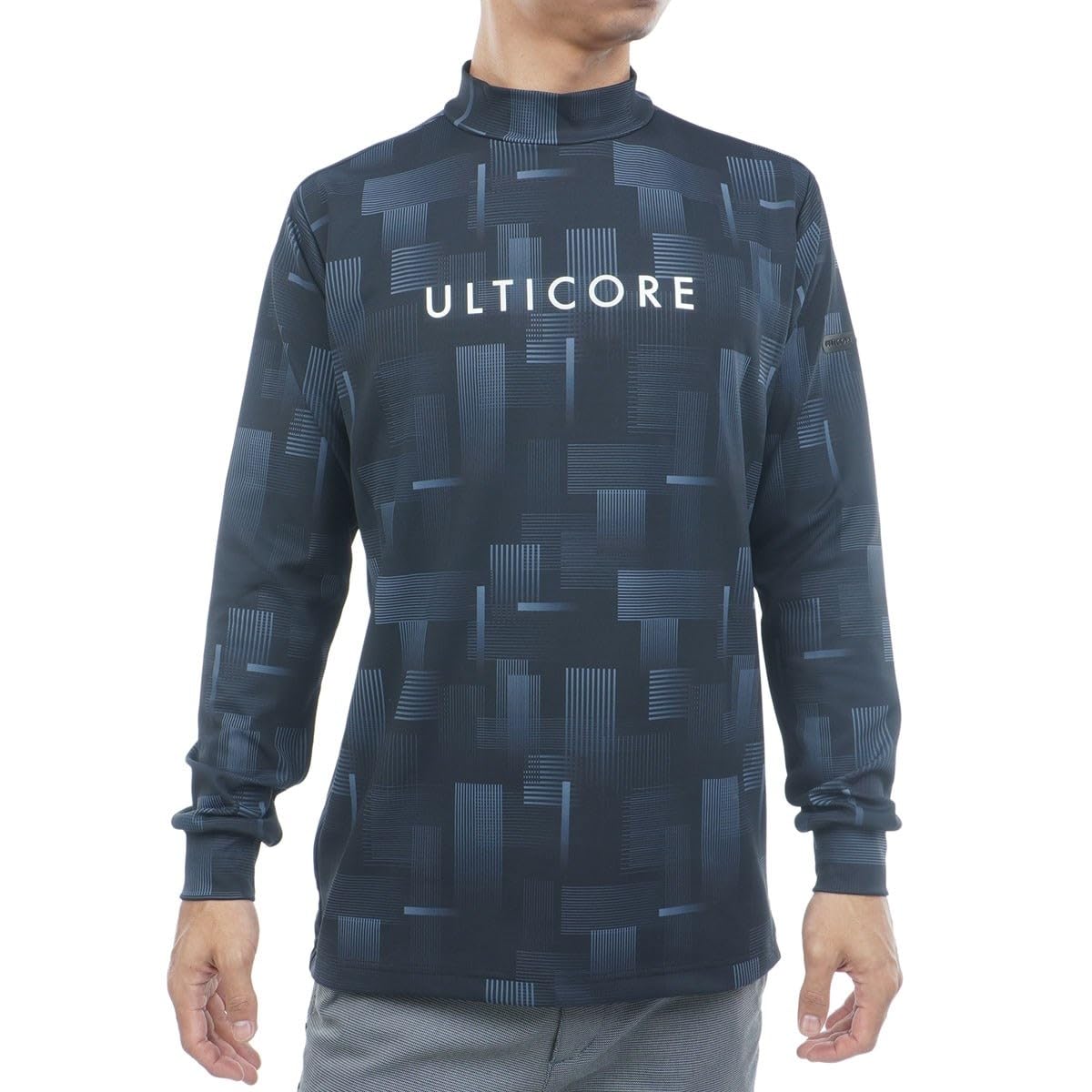 Мужская черная рубашка с длинным рукавом и воротником-стойкой Bridgestone Golf Retro ULTICORE FBM31F