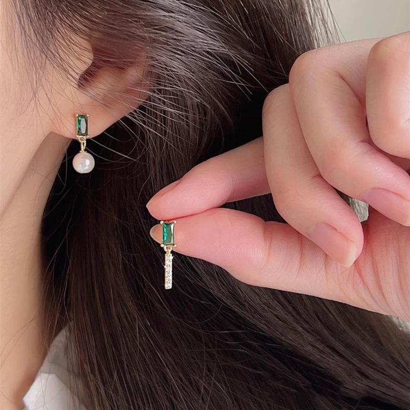 925 Silver Drop Earrings Hoop Pearl Leaf Vintage Irregular For Women Girl Gift Fashion Jewelry Dropship