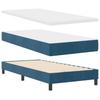 Box Spring Bed with Headboard Dark Blue 200 x 90 cm Velvet
