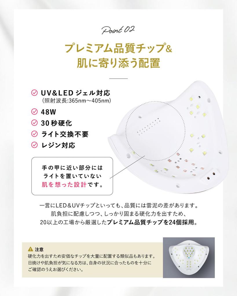 La Curie LED UV Nail Low Heat Automatic Gel Resin Japanese Instruction and Professional Nail Recipes & Light, 48W, Industry-Popular Function, Sensor,