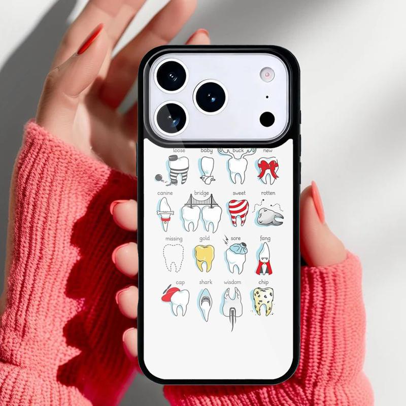 Süße Zahnarzt Zähne Handyhülle für iPhone 17 16 15 14 13 Pro Max Rückabdeckung für 12 11 Pro Hülle