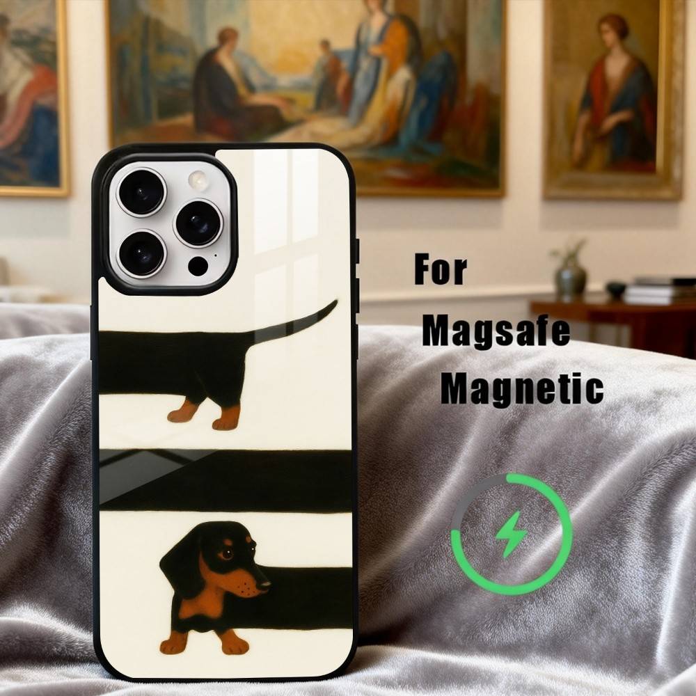 D-Dachshund S-Silhouette ART D-Dog Phone Case For iPhone17,16,15,14,13,12,11 Plus,Pro Max Magnetic For Magsafe Wireless Charging