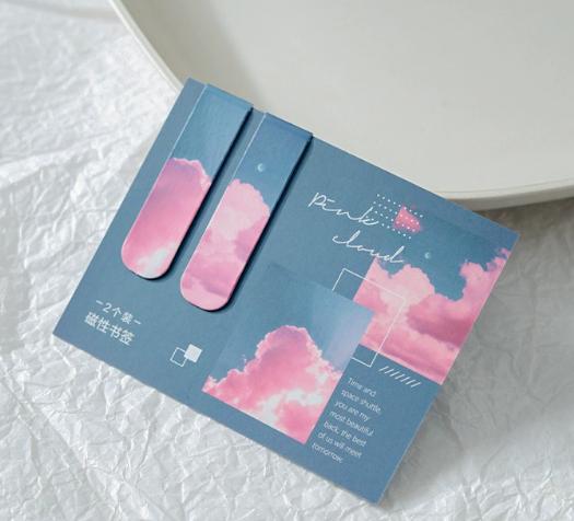2pcs Landscape Themed Magnetic Bookmarks Magnet Page Markers Magnetic Page Clip Fun Book Marks For Reading Gift