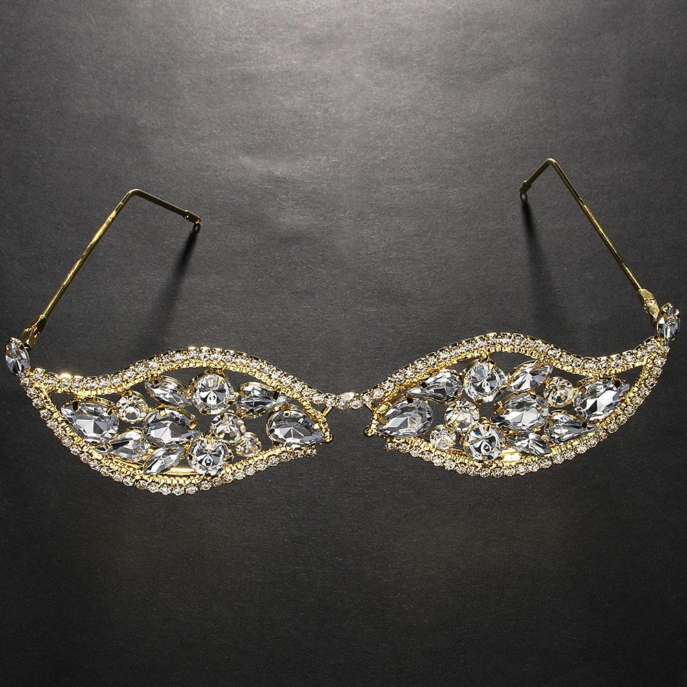Stonefans Кристальная Геометрическая Рамка для Солнцезащитных Очков Женская Вечеринка Украшения Ins Мода Стразы Аксессуары для Лица Свадебные Подарки