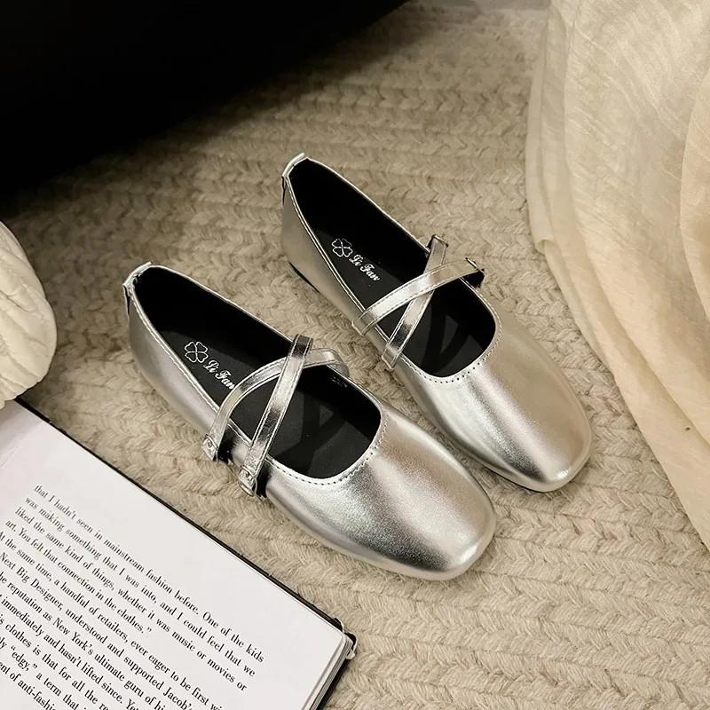 Ladies Shoes 2025 High Quality Buckle Strap Women's High Heels New Round Toe Daily Outdoor Best Seller Flat Low Heels