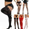 Plus Size Lace Top Over Knee Long Silk Socks Thigh High Anti-Slip Stockings For Oversized Women Sheer Sexy Black White Red 5Xxxl