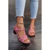 New Ethnic Style Roman Style Sandals with Summer Thong High-heeled Shoes with Velcro, Casual European and American Thick Heel High-heeled Shoes