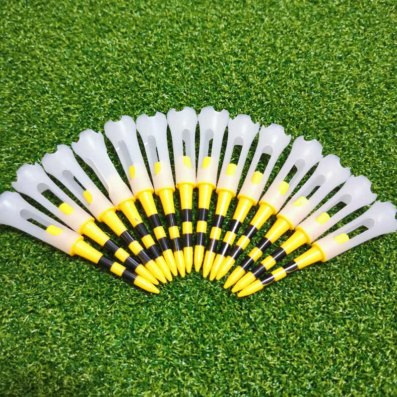 Fengyi 83mm Golf Soft Rubber Four-Claw Striped Tees, 50-Pack